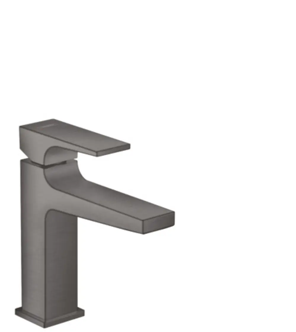 Hansgrohe Wasserhahn in brushed black chrome mit einem flachen Hebelgriff und gerader Auslauföffnung, für Waschtische geeignet.